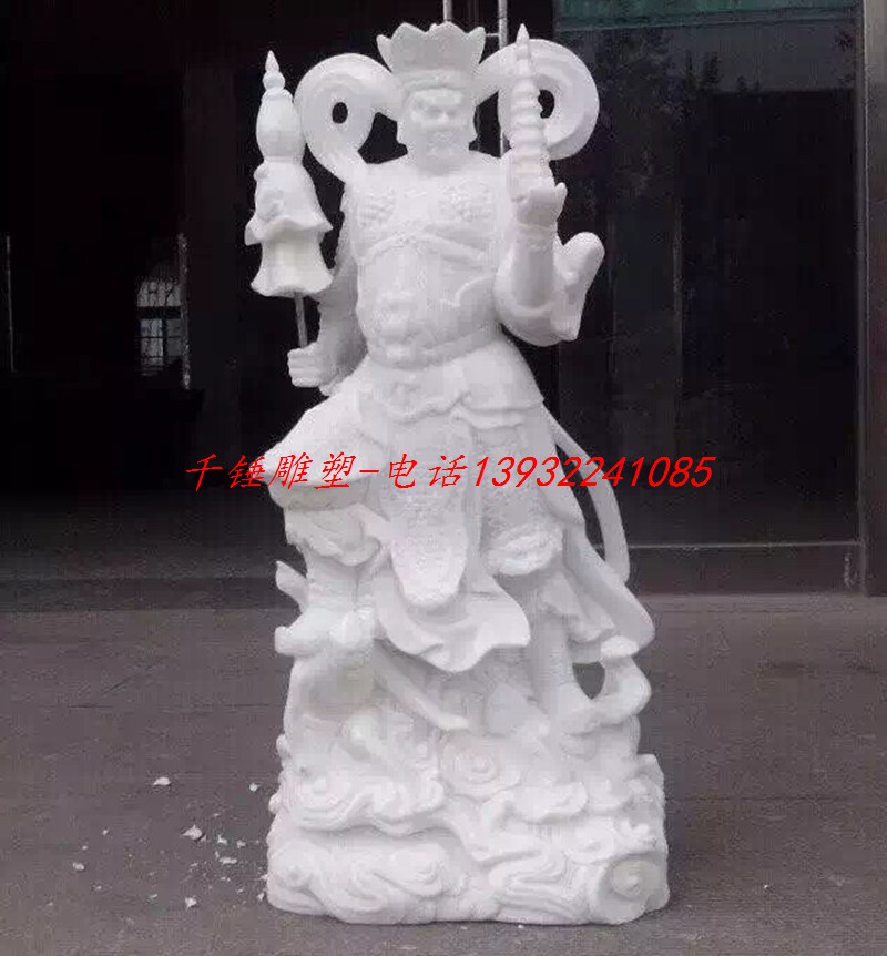 汉白玉四大天王,石雕护法雕像,寺院雕塑厂