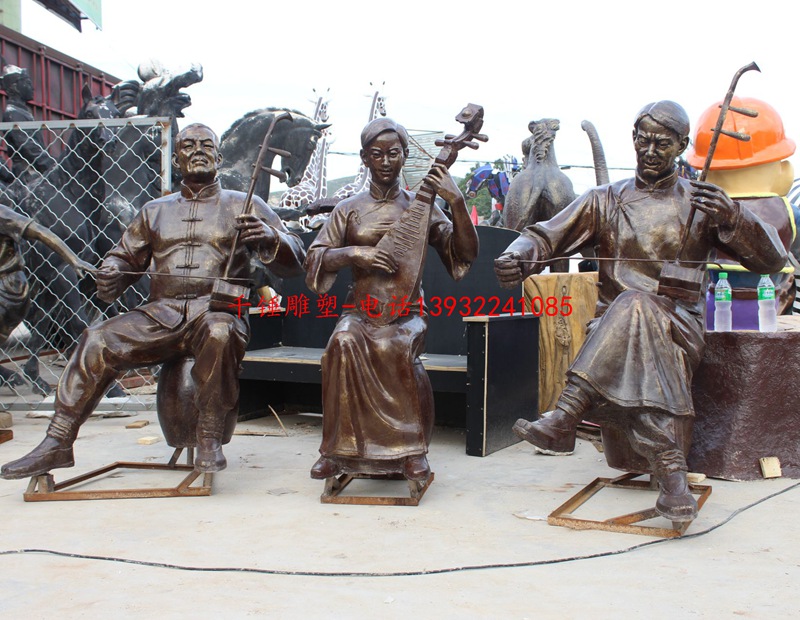 传统乐器雕塑拉二胡弹琵琶雕像雕塑制作厂