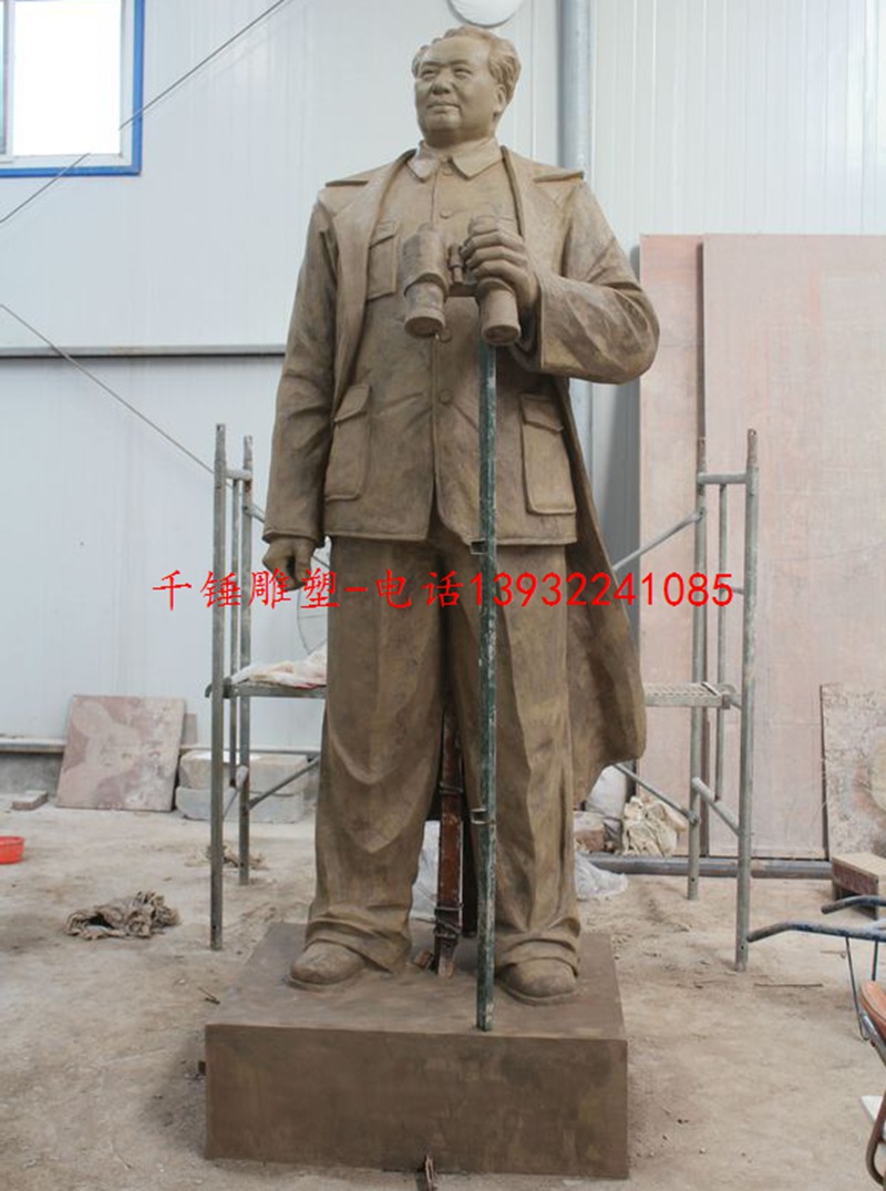 战争时期毛主席雕塑雕像泥塑玻璃钢石雕铜雕像制作