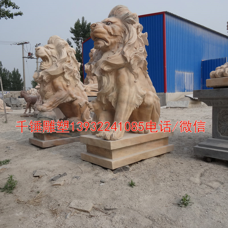 石材雕刻加工厂专业定制石雕狮子，走狮，爬狮