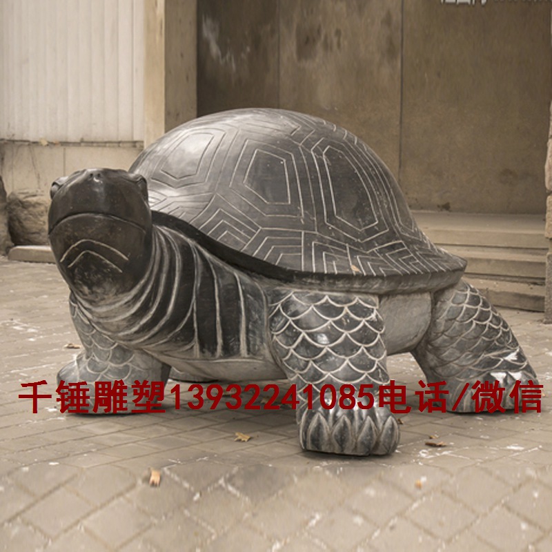 青石石雕龙龟雕刻龟鳌厂家，庭院装饰摆件