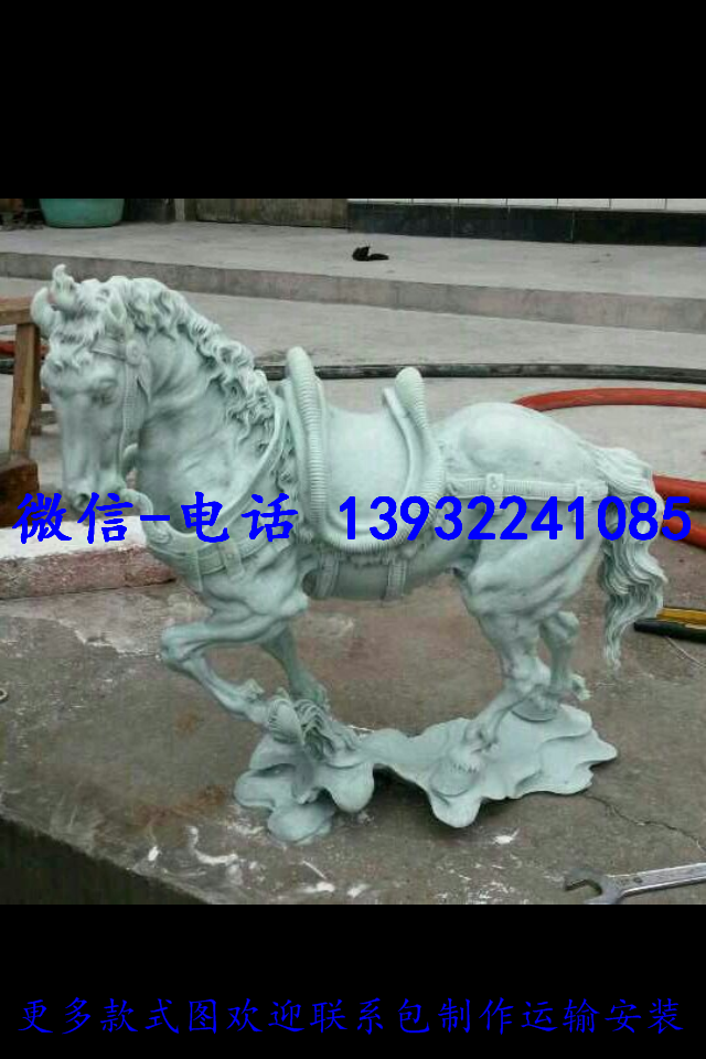 玻璃钢树脂仿真动物马彩绘马雕塑