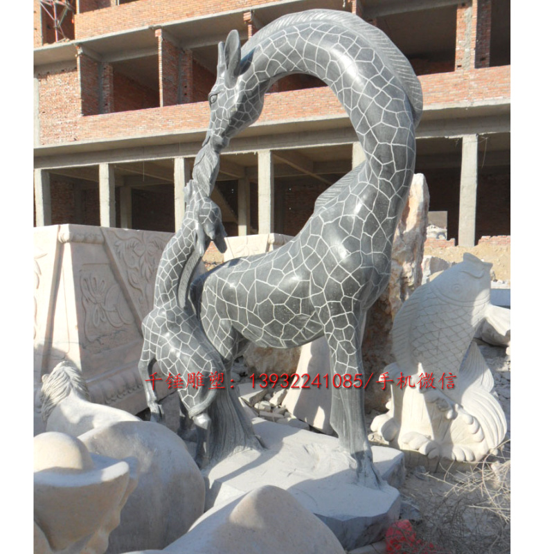 加工定制做仿真动物雕塑石雕鹿长颈鹿麋鹿梅花鹿各种动物雕塑小品厂家直销