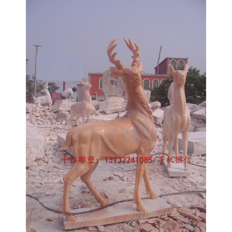 加工定制做材质可选石雕雕塑鹿长颈鹿麋鹿梅花鹿各种鹿加工制作