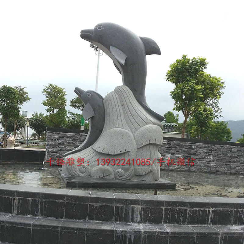 加工订做海豚动物生物雕塑大型景观厂家直销