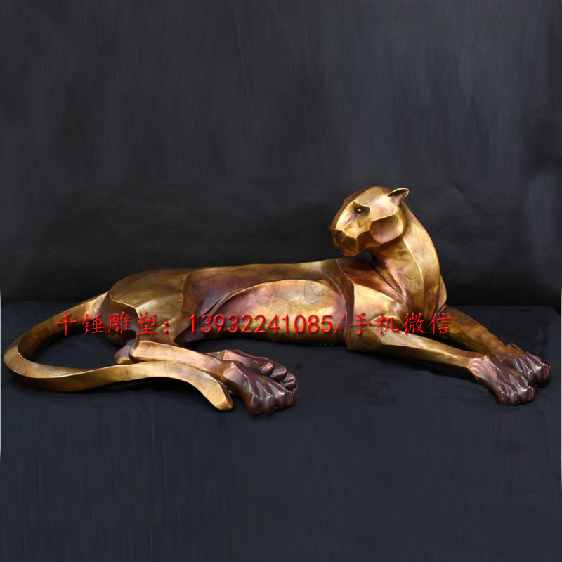 厂家直销加工定制做豹子动物雕塑