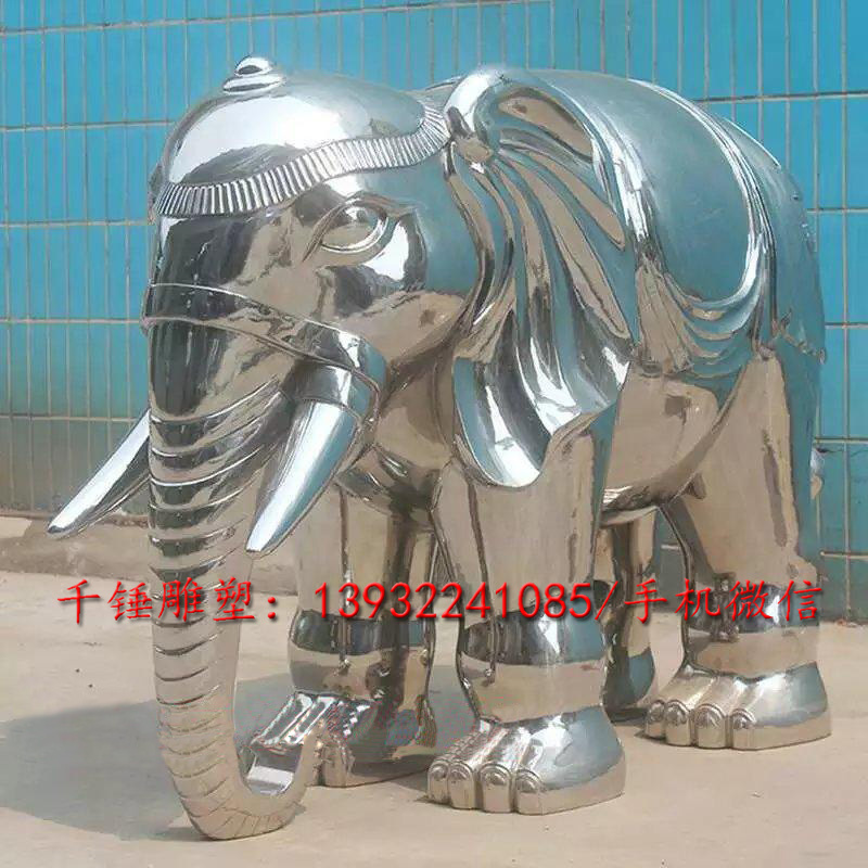 厂家直销不锈钢大象动物主题雕塑