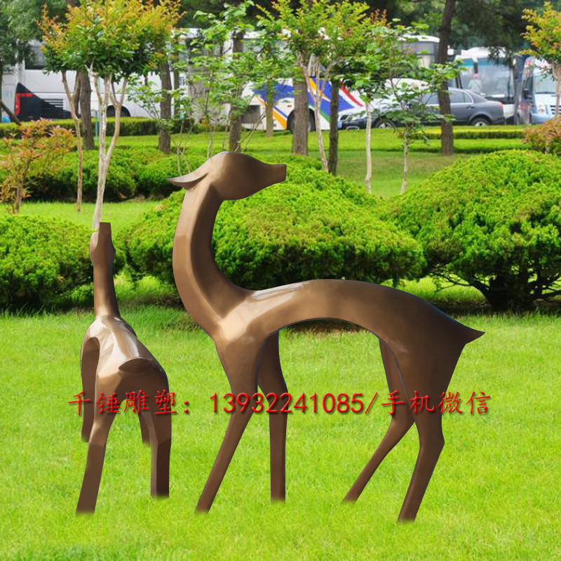 不锈钢鹿雕塑厂家直销加工定制做小鹿梅花鹿麋鹿
