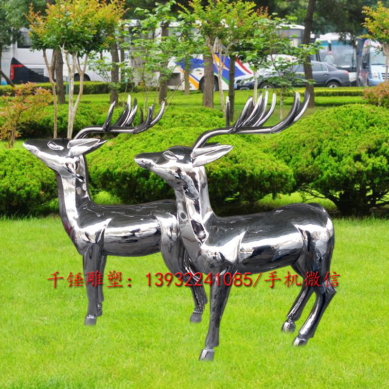 厂家直销加工定制做母子双鹿亲子雕塑不锈钢雕塑小品摆件