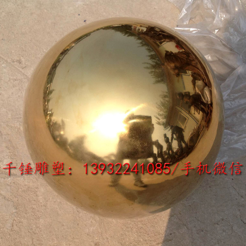 不锈钢抽象彩绘金色圆球创意空心球