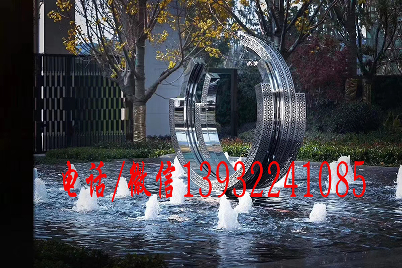 新中式不锈钢圆形雕塑酒店别墅广场摆件厂家制作