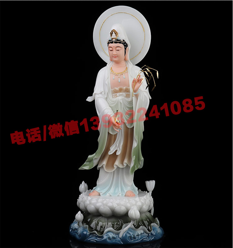 汉白玉石雕观音佛像 供奉 家用观音摆件 南海观音菩萨像