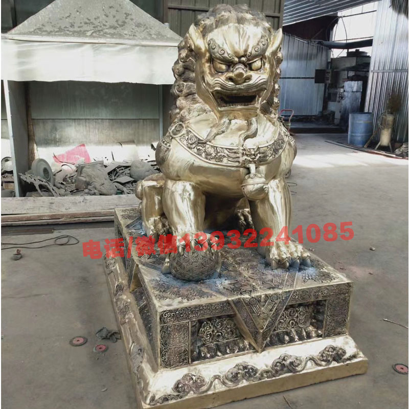 大型铜狮子宫门狮故宫狮汇丰狮中华狮子铜雕纯铜铸造狮子雕塑定制